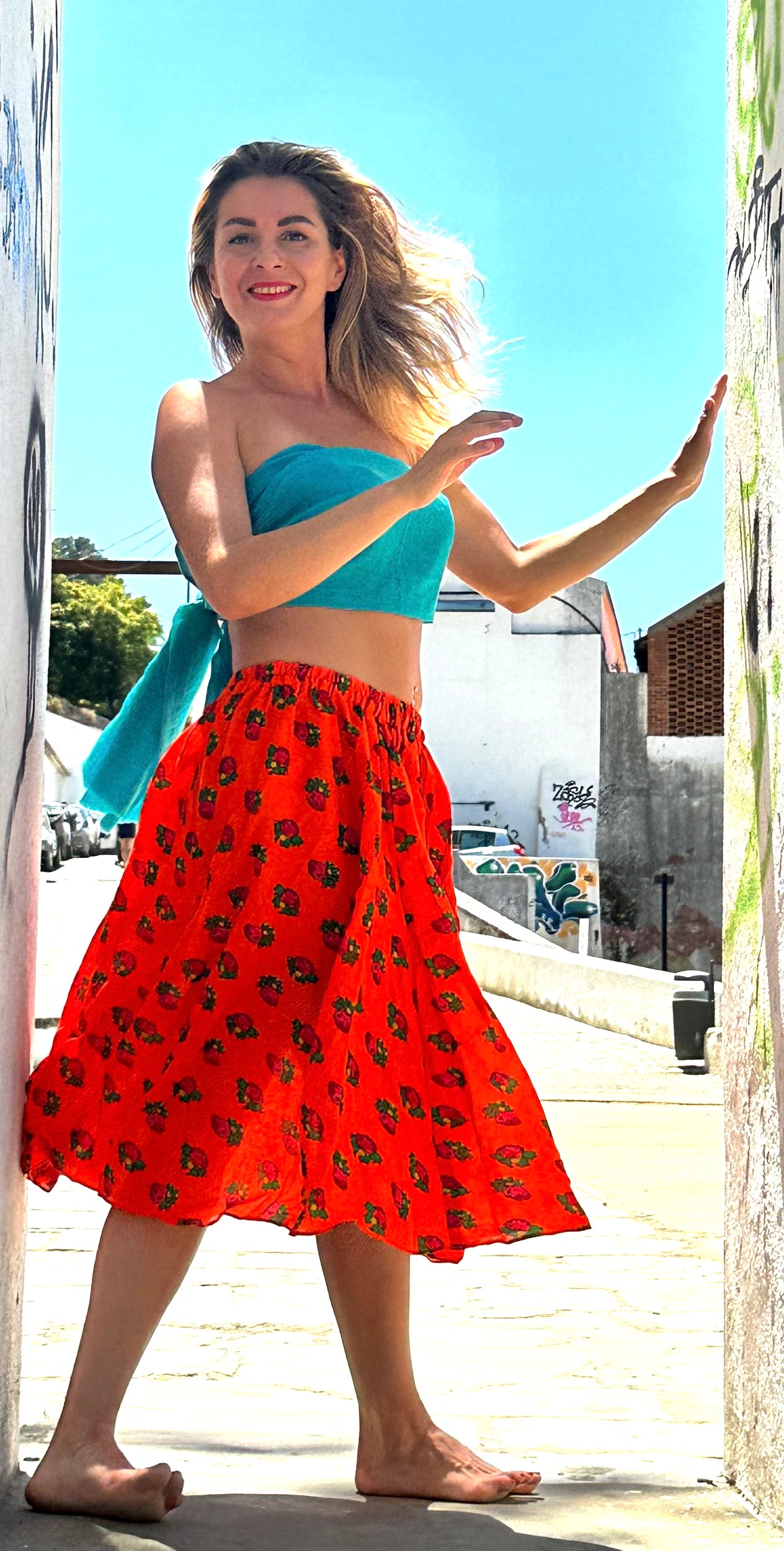Short Summer Skirt Orange