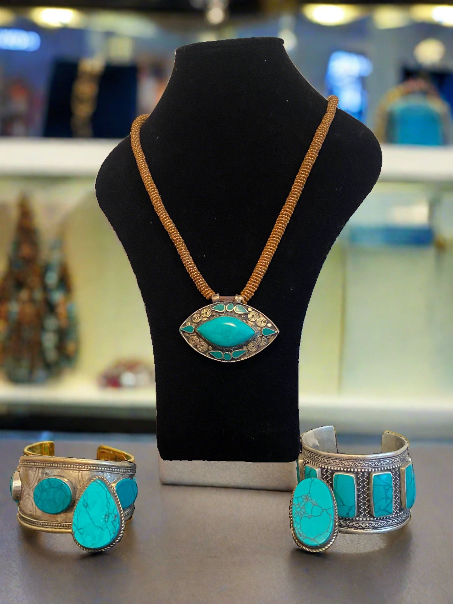 Cuff Bracelet Necklace Ring Complete set