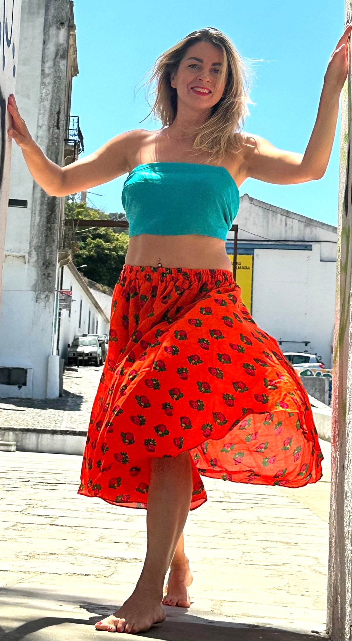 Short Summer Skirt Orange