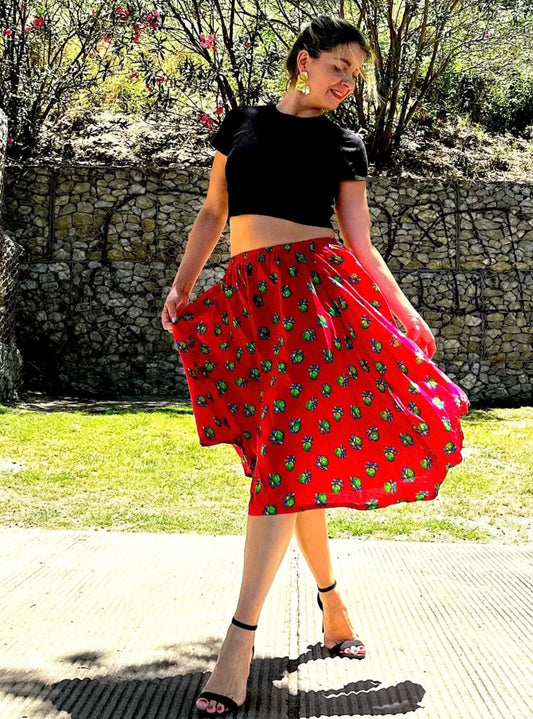 Short Summer Skirt Red