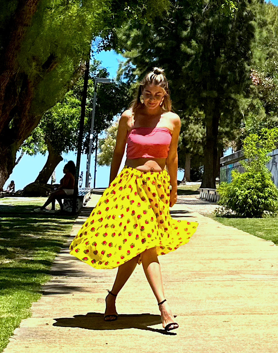 Short Summer Skirt Yellow