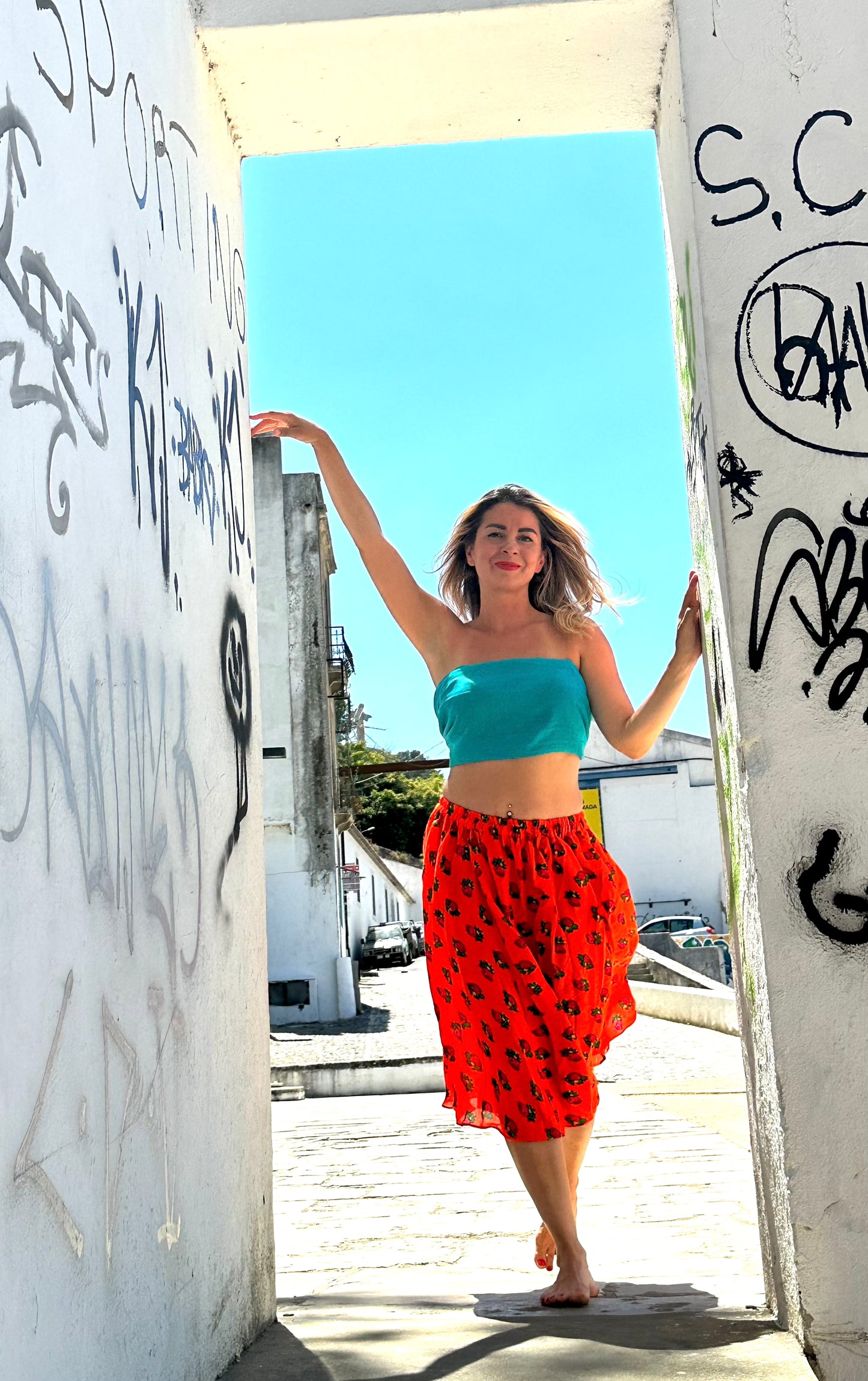 Short Summer Skirt Orange