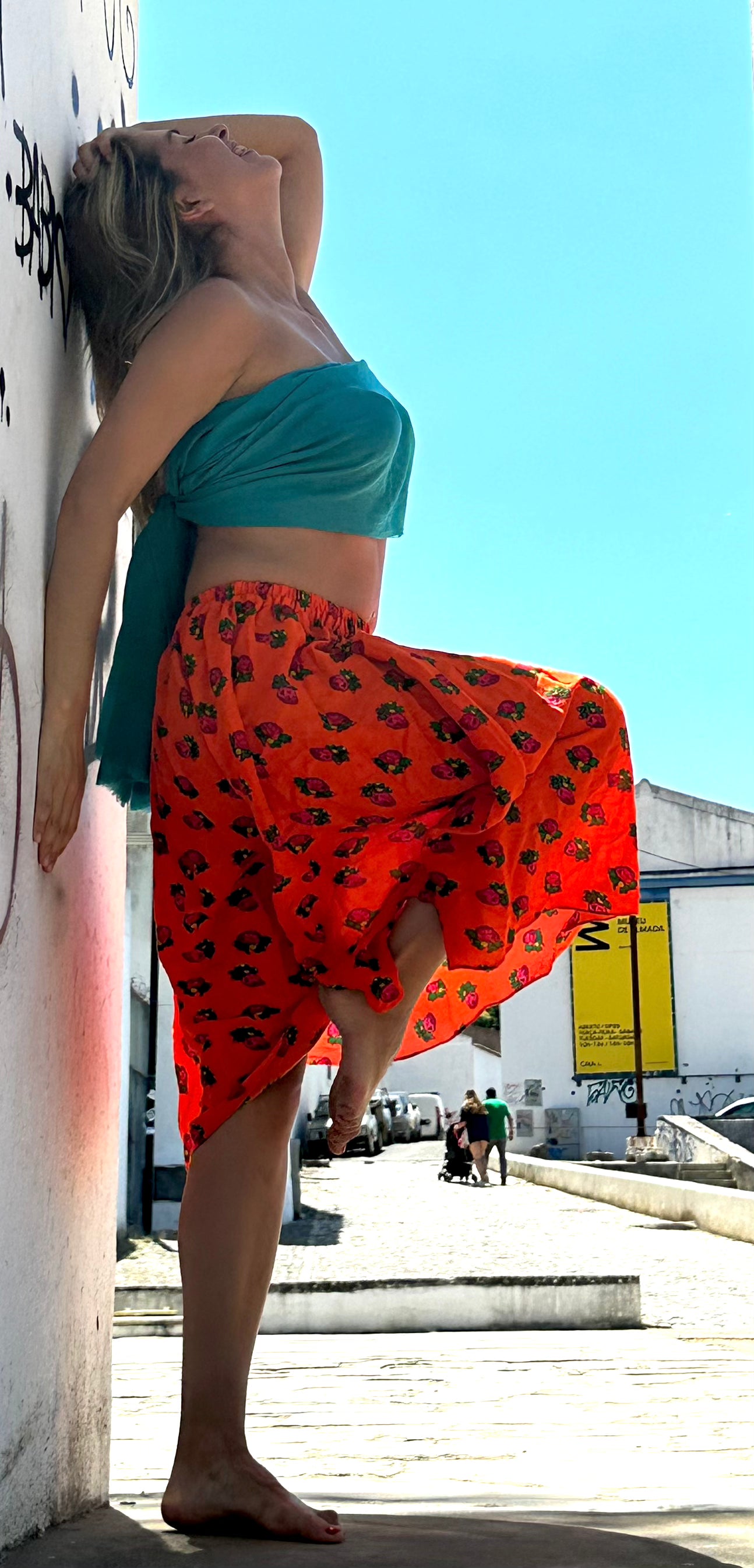 Short Summer Skirt Orange