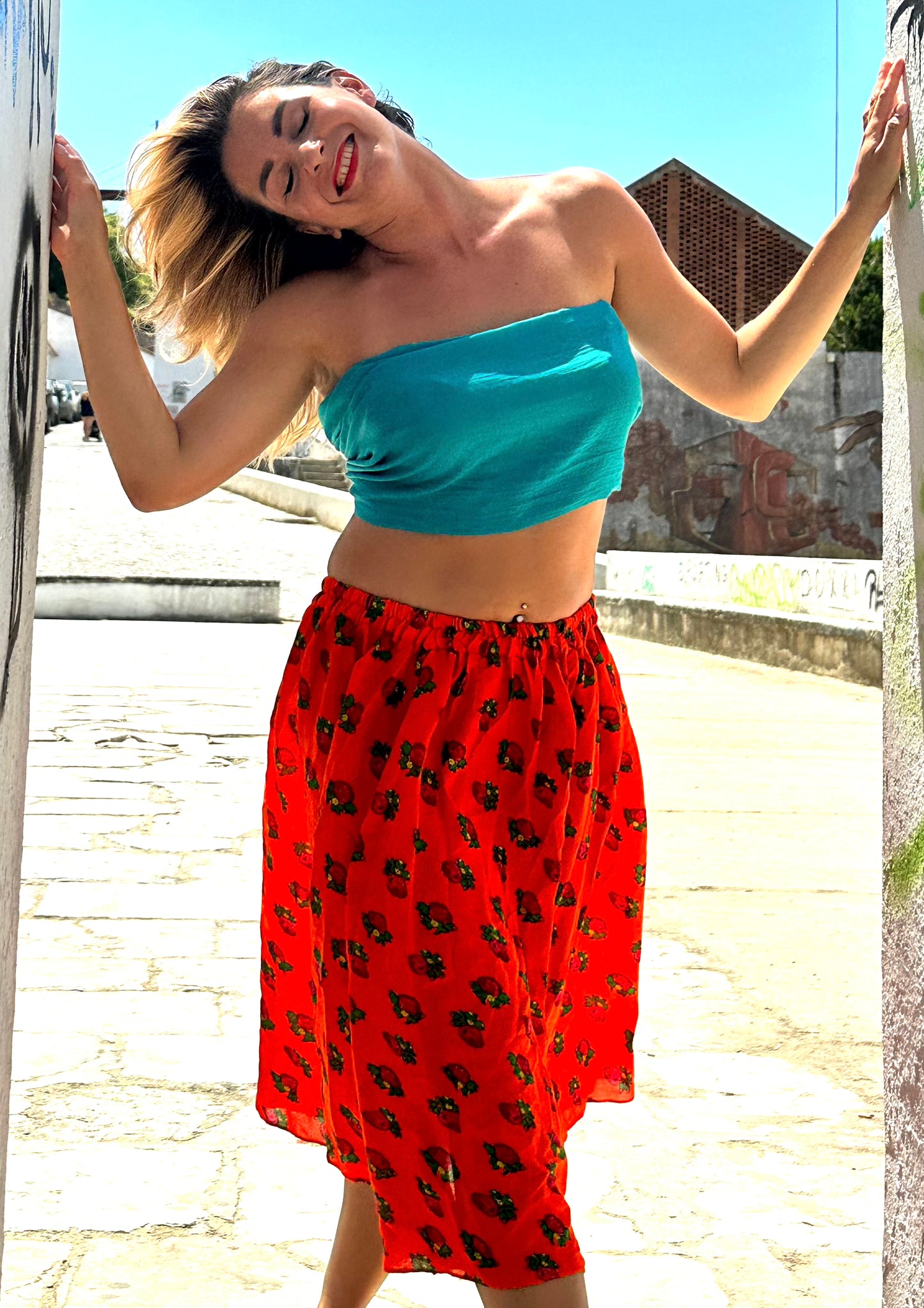 Short Summer Skirt Orange