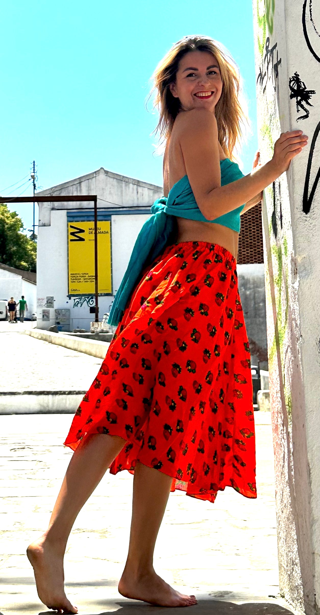 Short Summer Skirt Orange