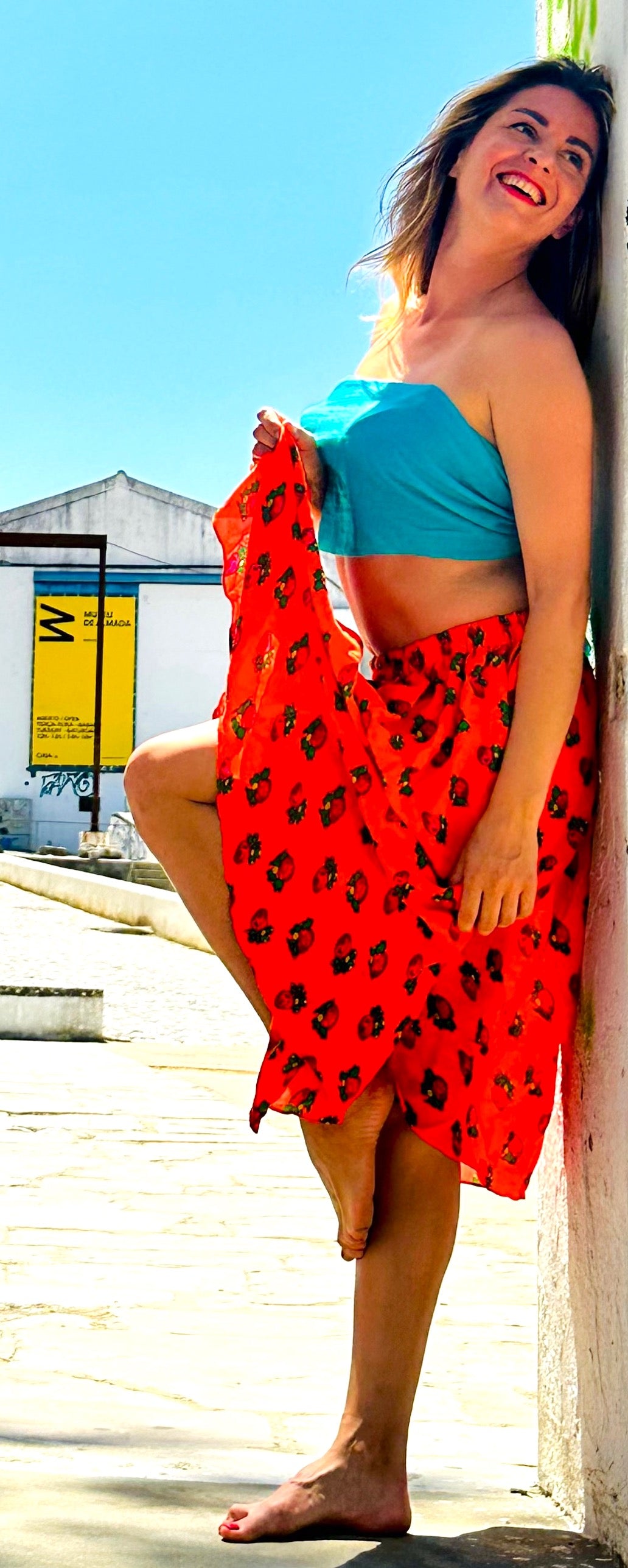 Short Summer Skirt Orange